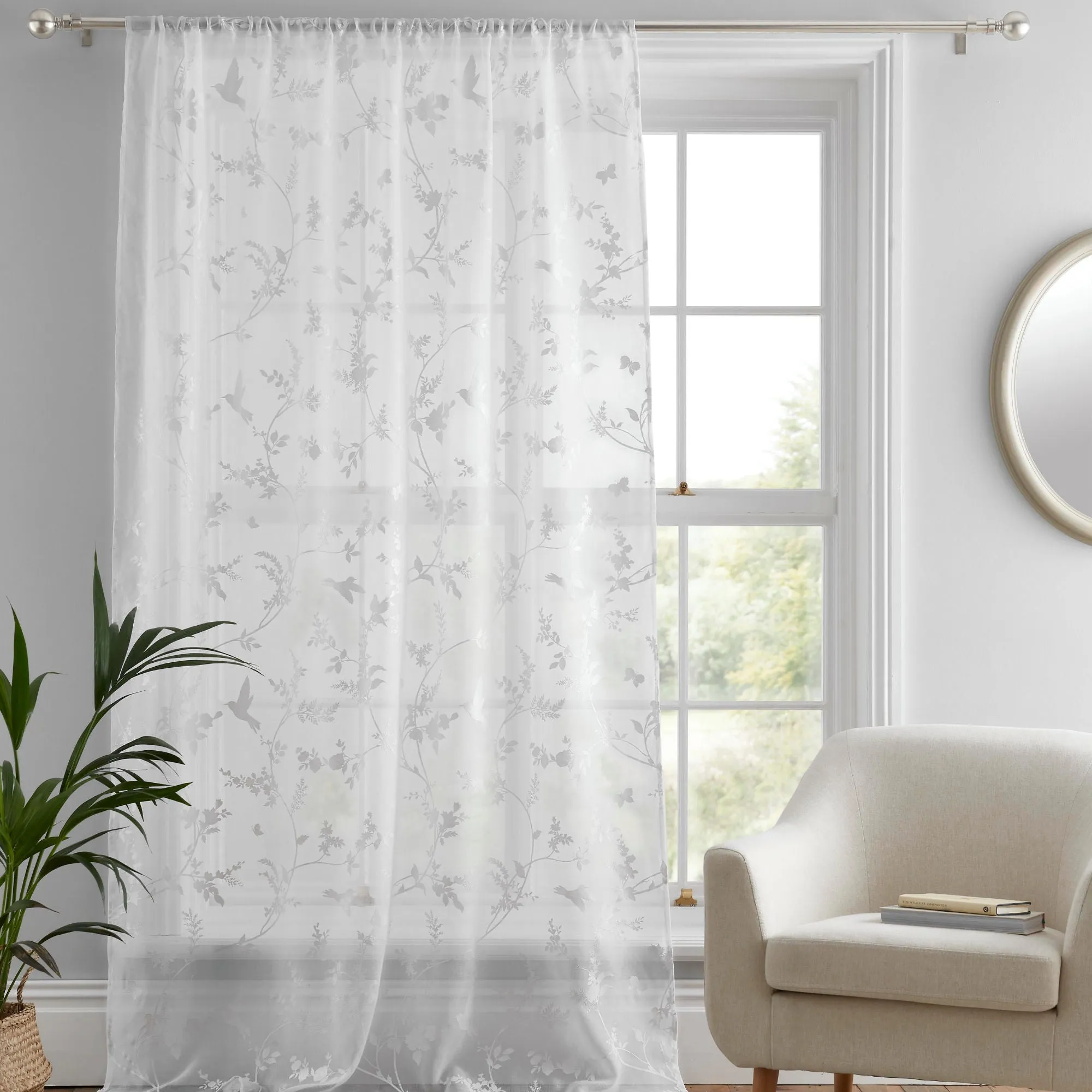 Darnley Voile Panel by Dreams & Drapes in White