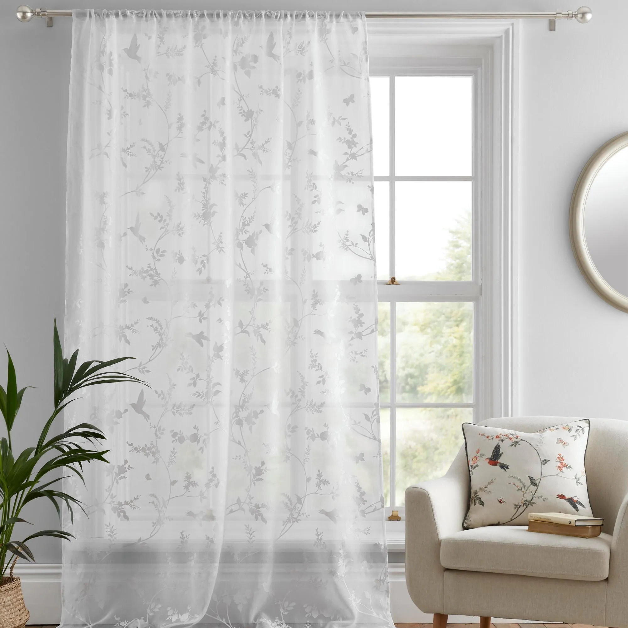 Darnley Voile Panel by Dreams & Drapes in White