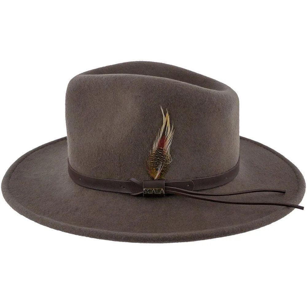 Darwin - Scala DF6 Pecan Crushable Wool Felt Outback Hat