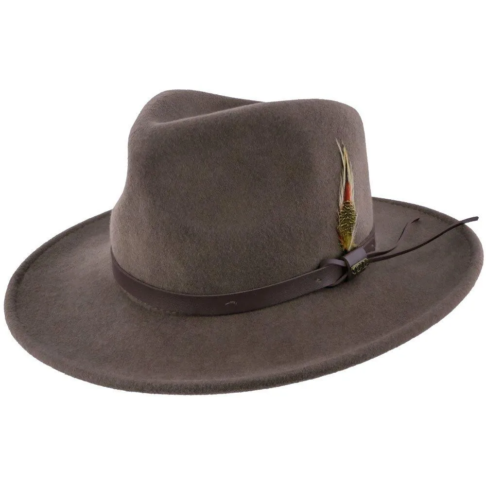 Darwin - Scala DF6 Pecan Crushable Wool Felt Outback Hat