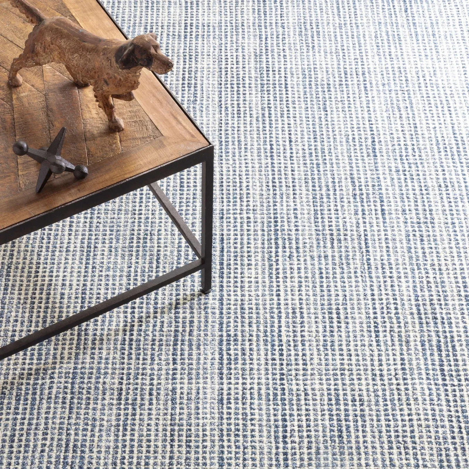 Dash & Albert Homer Blue Loom Knotted Wool/Viscose Rug