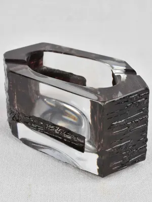 Daum crystal ashtray César  collection 1960 - black & clear