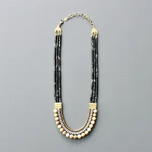 David Aubrey Triple Strand Beaded Necklace