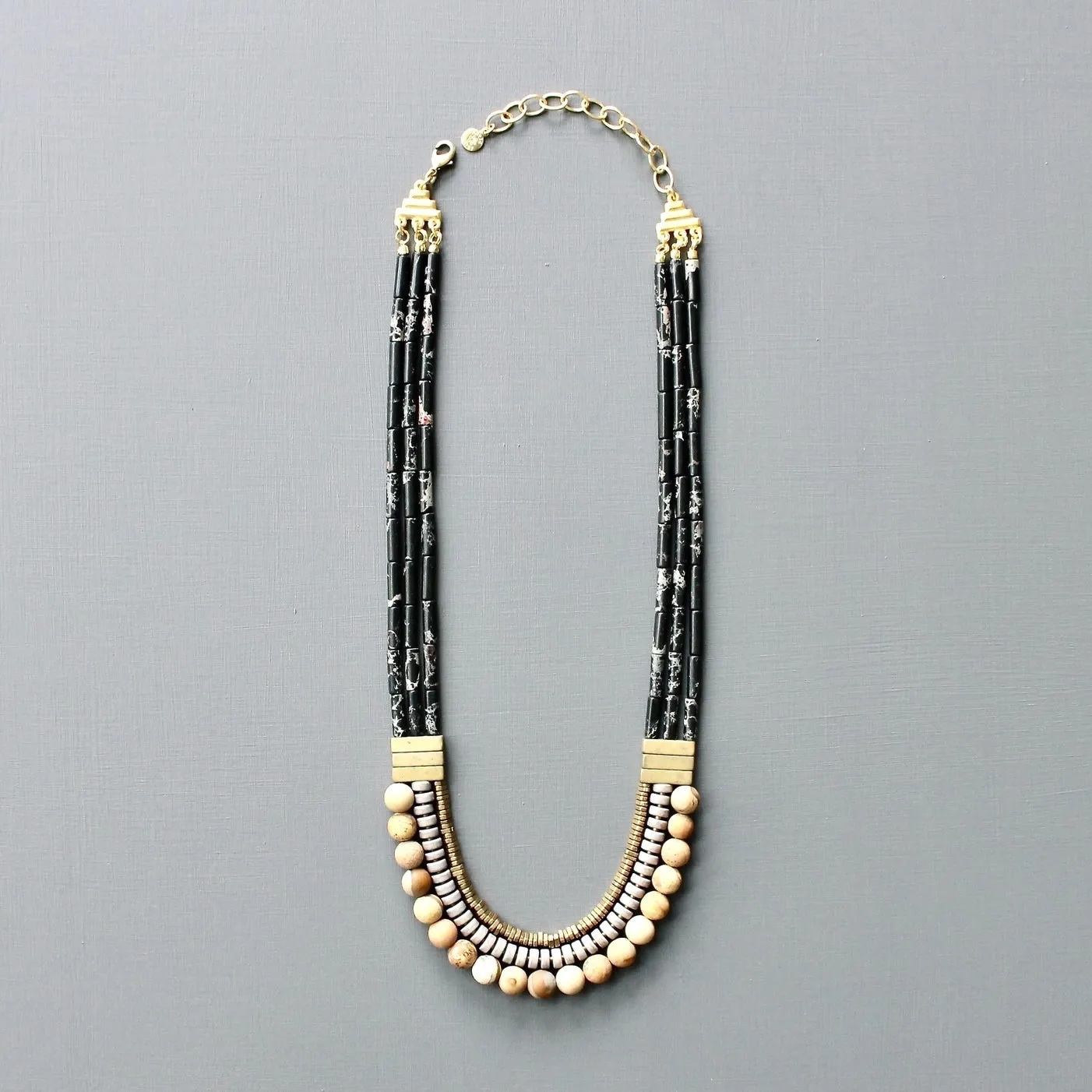 David Aubrey Triple Strand Beaded Necklace