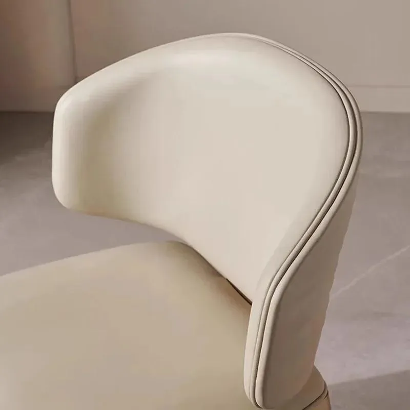 DAVID Beige Stainless Steel Dining Chair