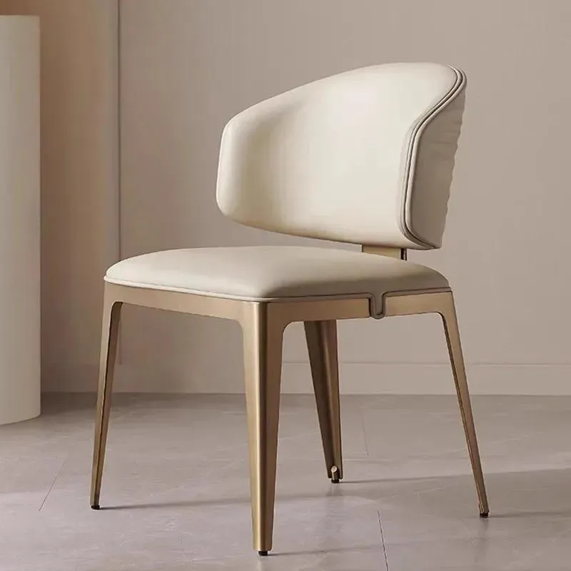 DAVID Beige Stainless Steel Dining Chair