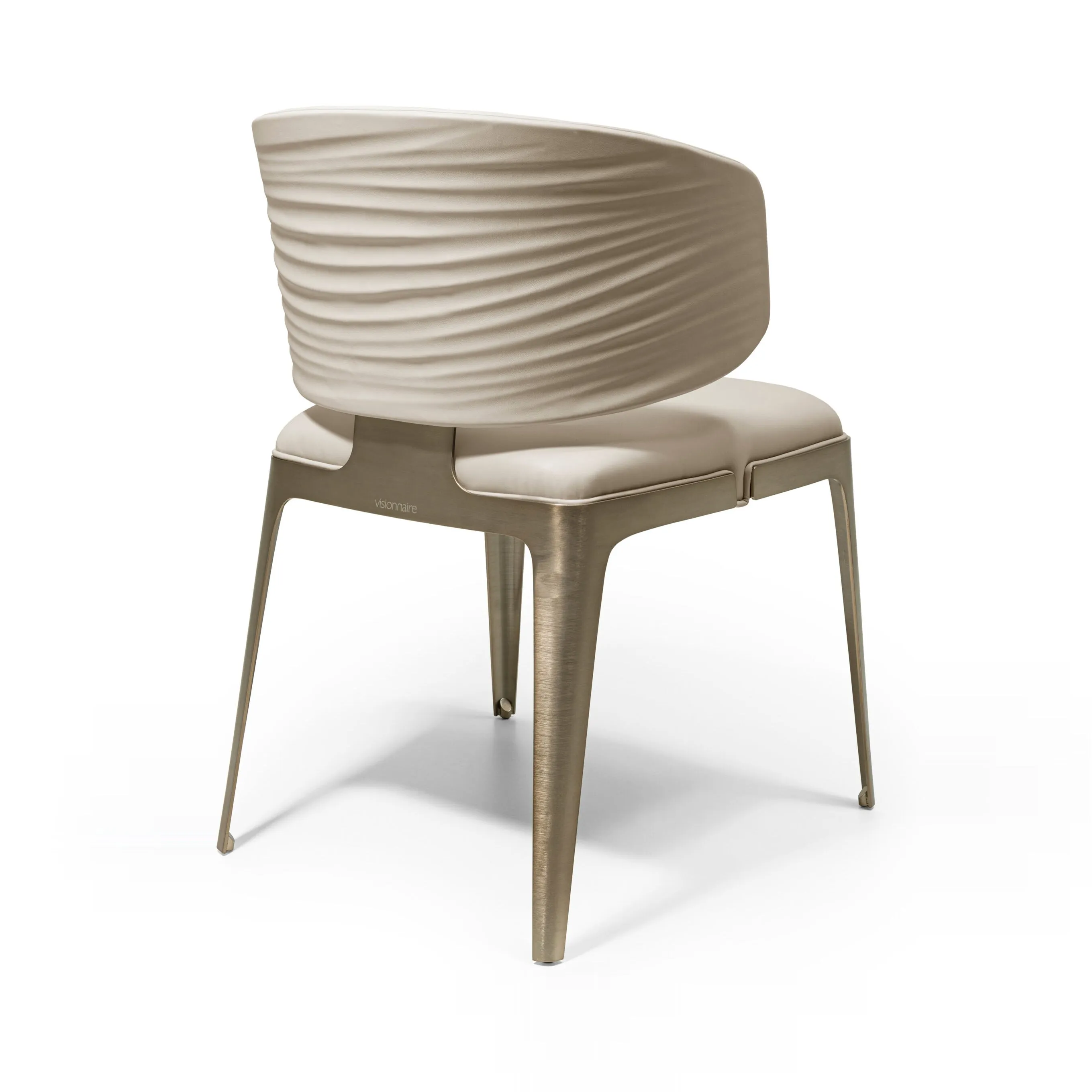 DAVID Beige Stainless Steel Dining Chair