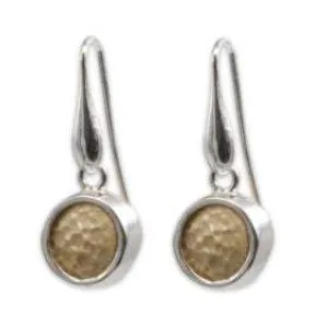 David star earring- gold Jerusalem stone