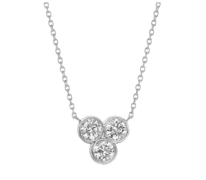 David Weisz 18k White Gold Diamonds Trio Necklace