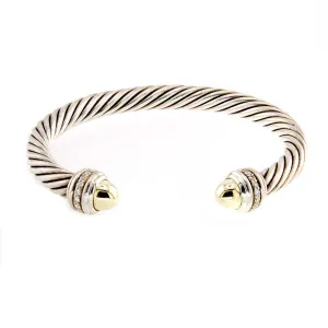 David Yurman Classic Cable Cuff Bracelet with Diamonds