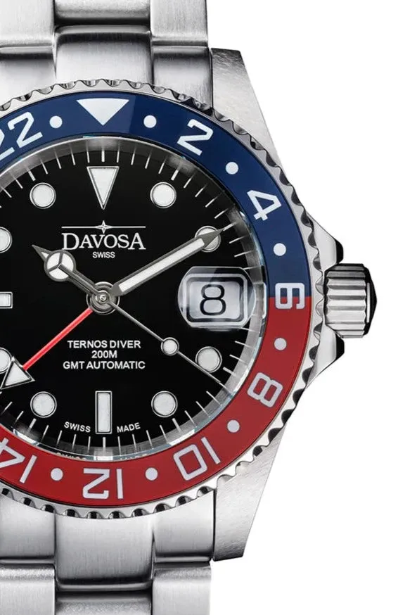 Davosa Ternos Ceramic Automatic GMT Swiss-Made 200m Trialink Bracelet