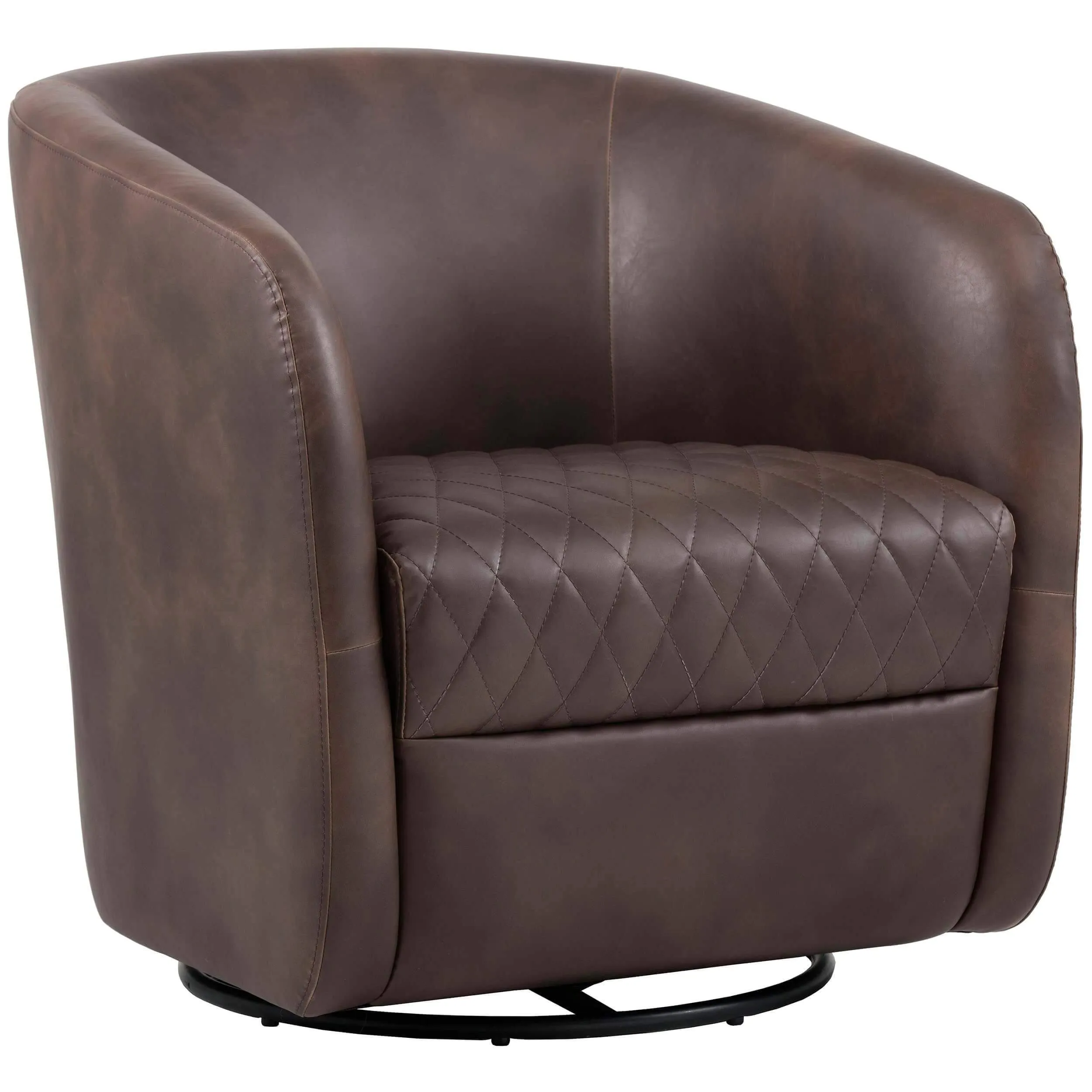 Dax Swivel Club Chair, Havana Dark Brown