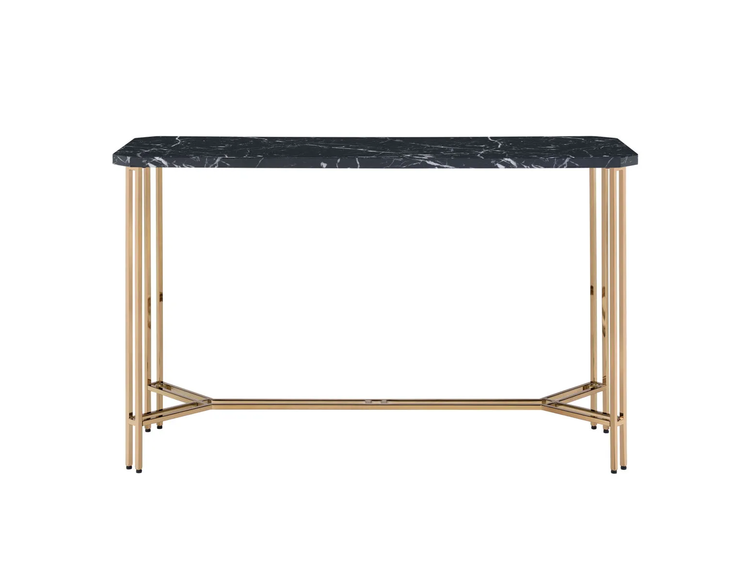 Daxton - Faux Marble Top Sofa Table - Black