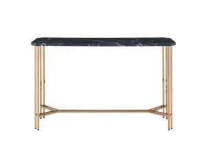 Daxton - Faux Marble Top Sofa Table - Black