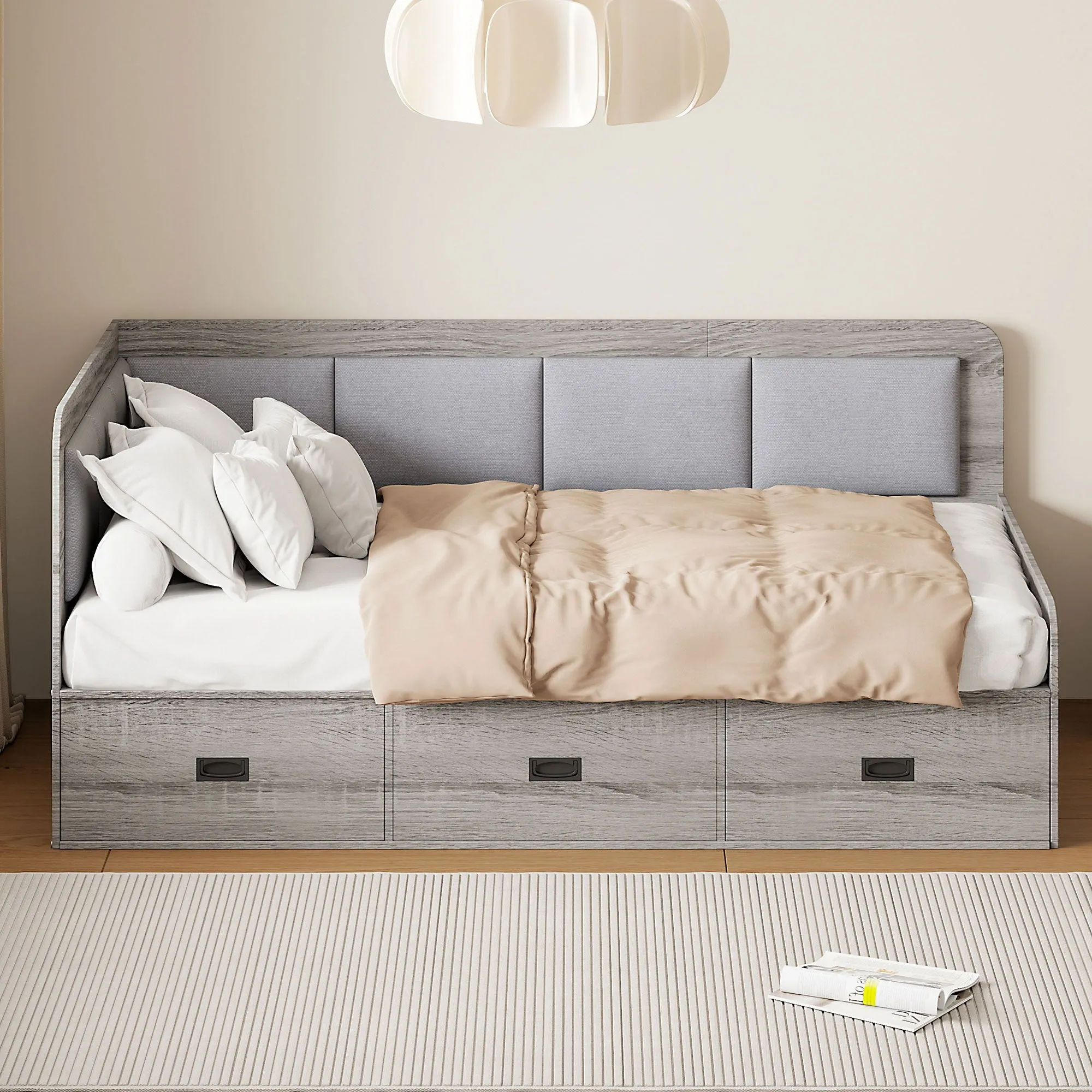 Daybed With Three Drawers And Three Storage Compartments