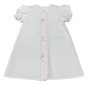 Daygown with Pink Trim and Flowers