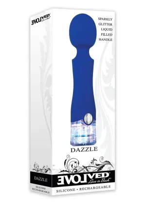 Dazzle Rechargeable Silicone Wand Massager with Glitter Handle