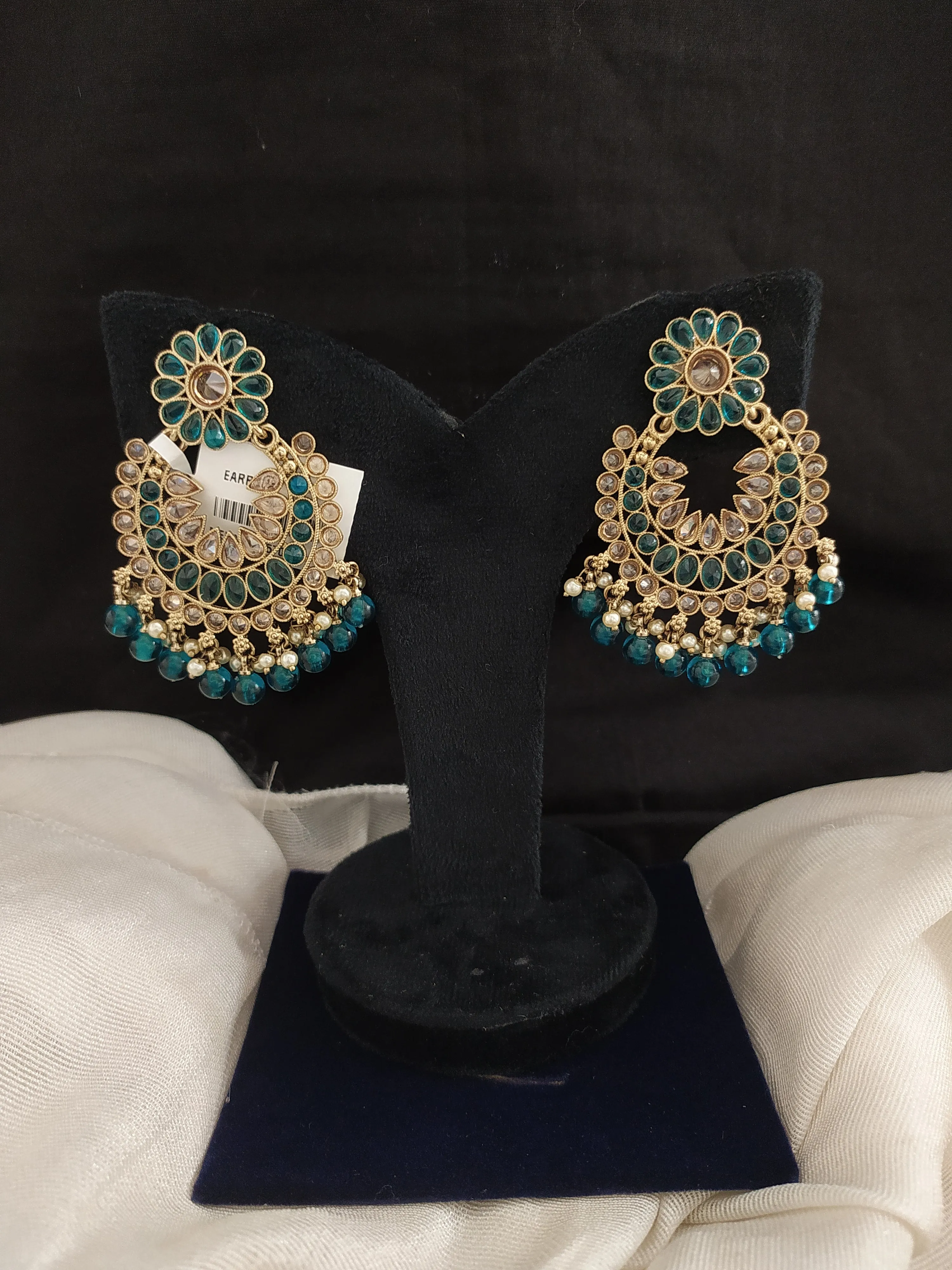 Dazzling Mehandi Style Floral Earrings with Vibrant Color Beads