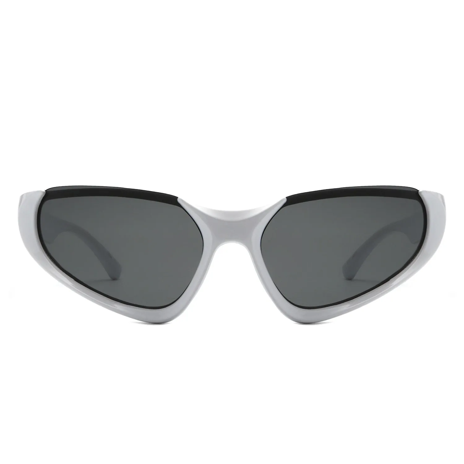 Dazzling - Retro Rectangle Wrap Around Fashion Sunglasses