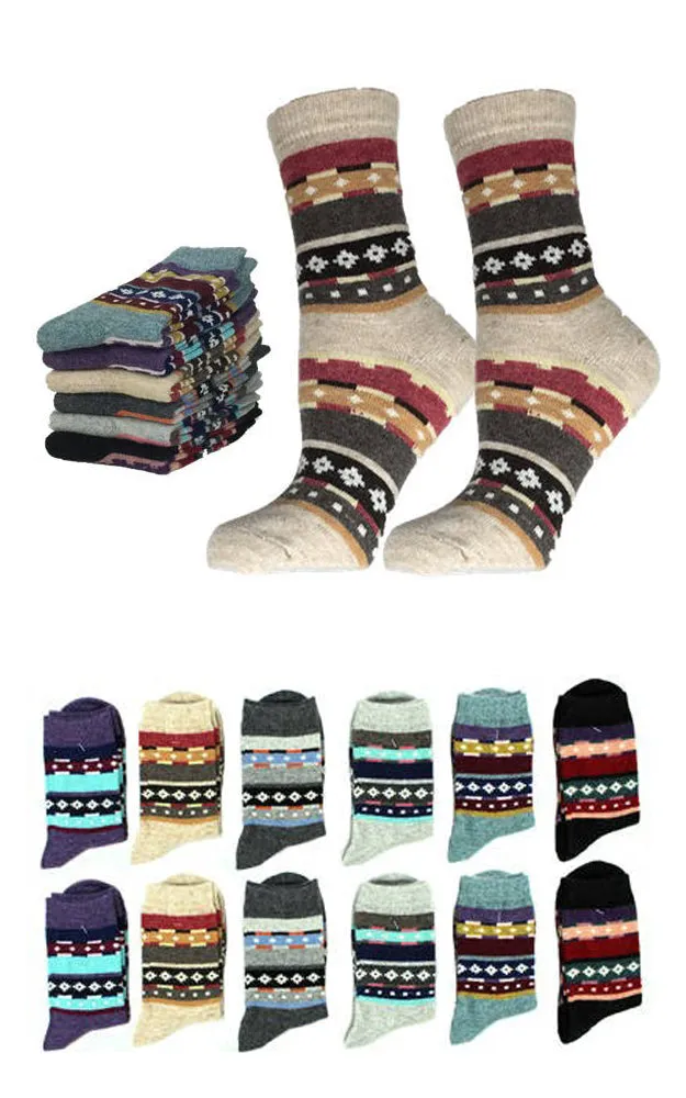 DB3328 Wool Blend Warm Crew Women Socks  (12prs Pack)