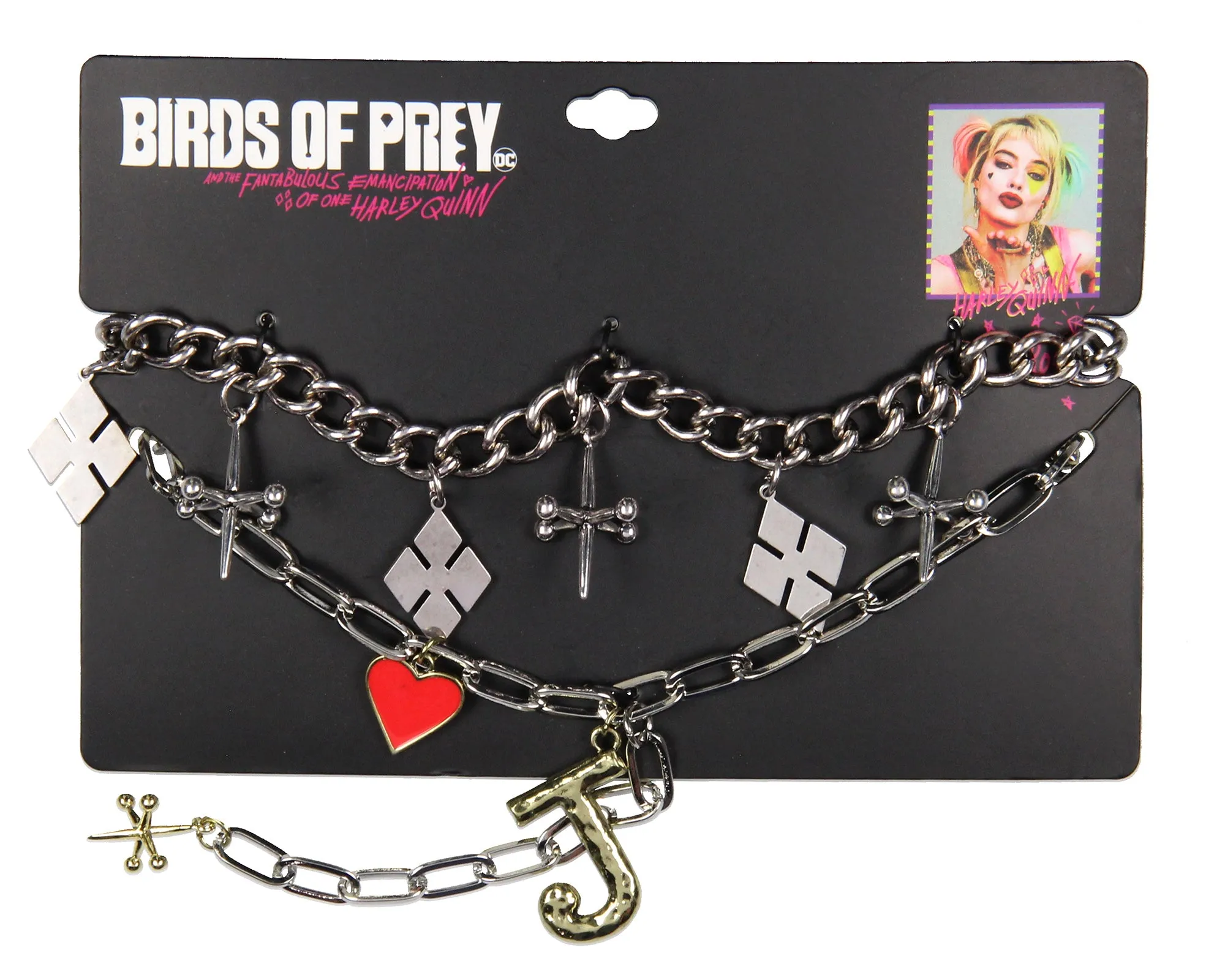 DC Comics Harley Quinn Birds Of Prey Jacks Choker Love Joker Necklace 2-Pack Set