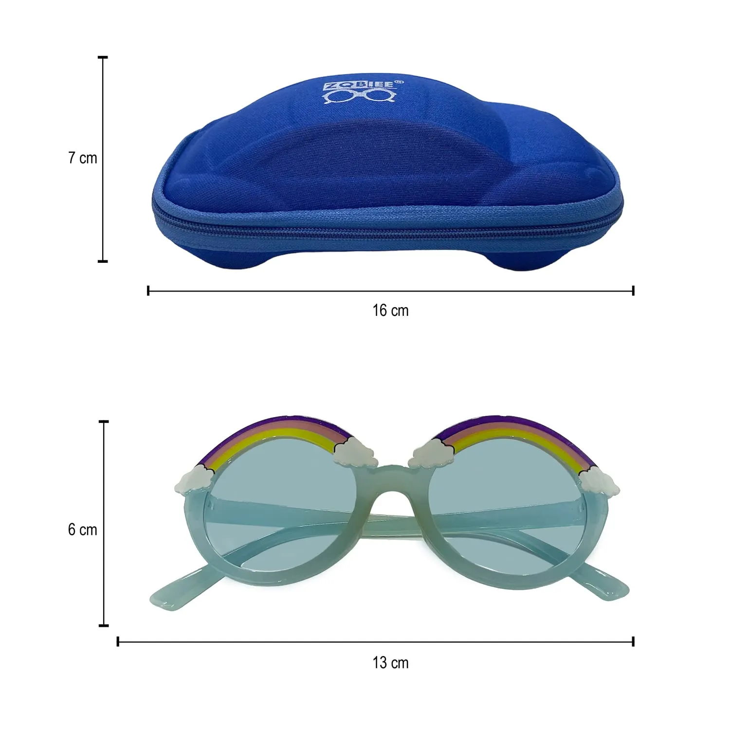 DC DECORIO- A UNIQUE PRODUCT RANGE unisex-child Rainbow designed Sunglasses kids eyes color frame lens rainbow 3-10 yrs (CAR BLUE) - Pack of 1