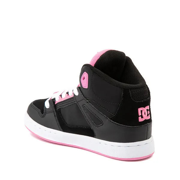 DC Pure Hi Skateboarding Shoes - Little Kid/Big Kid, Black/Pink