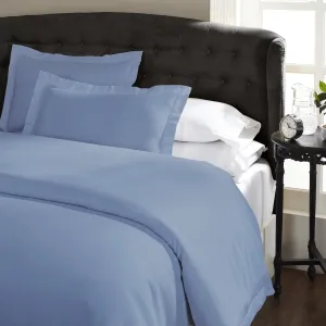 Ddecor Home 1000 Thread Count Quilt Cover Set Cotton Blend Classic Hotel Style King Blue Fog