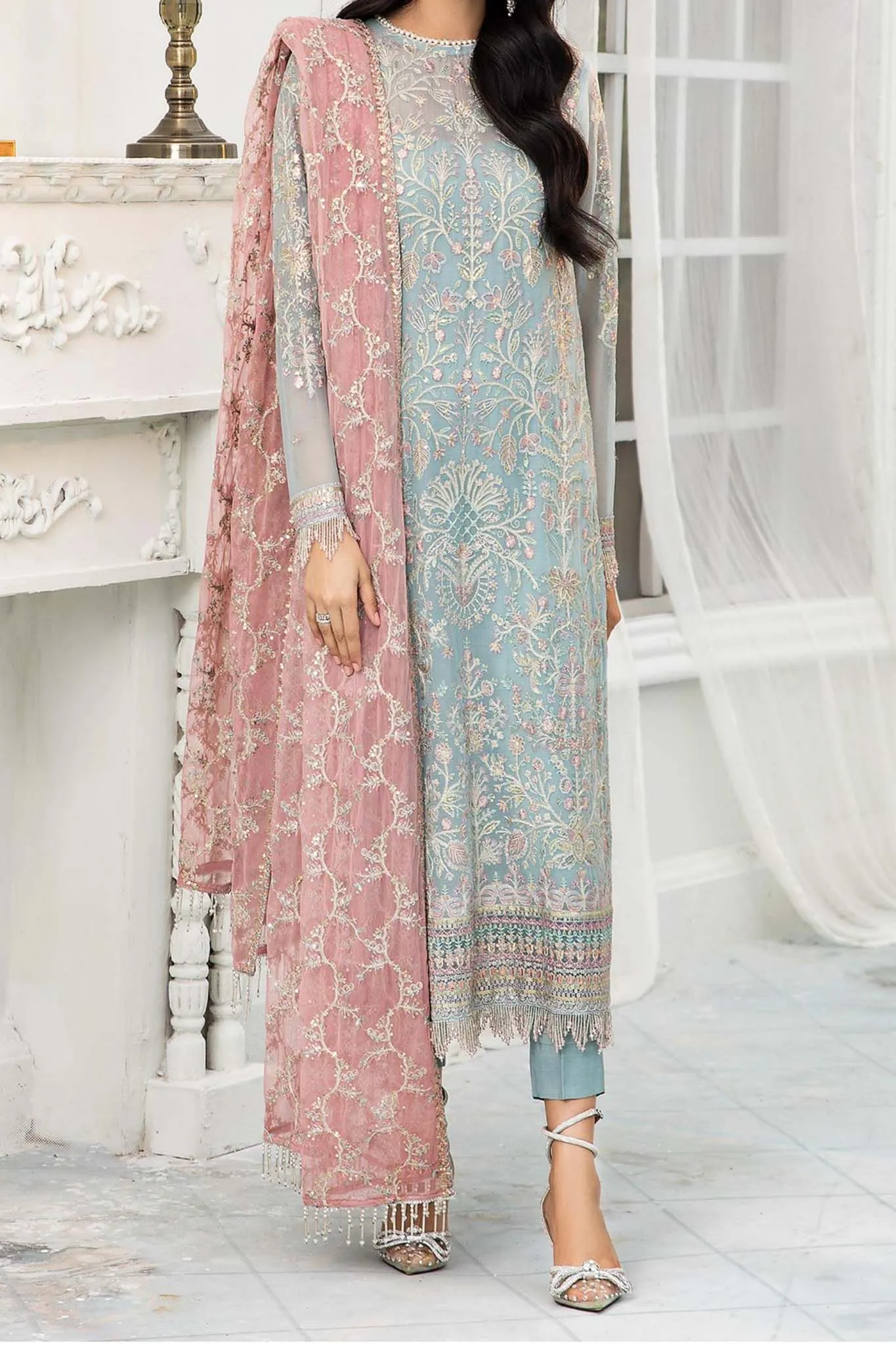 De Luxury by Zarif Unstitched 3 Piece Formal Collection'2022-ZDL-04