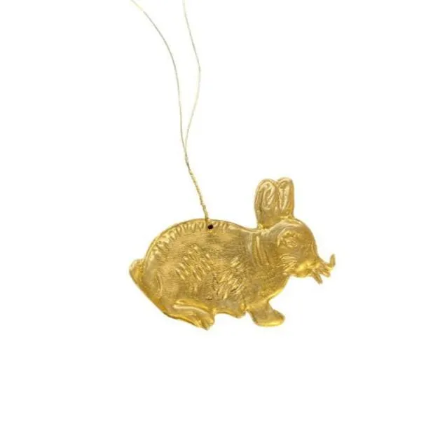 De Weldaad Rabbit Gold Metal Ornament