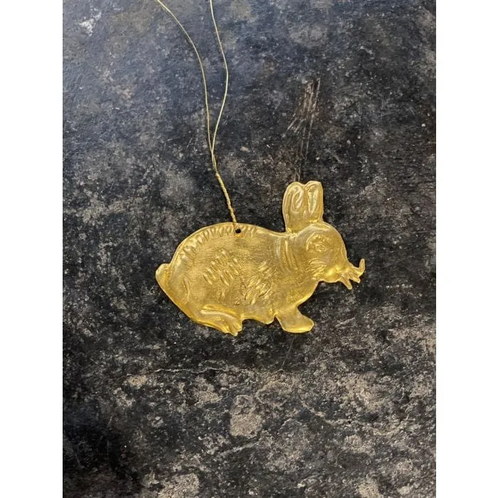 De Weldaad Rabbit Gold Metal Ornament