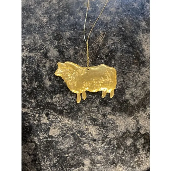 De Weldaad Sheep Gold Metal Ornament