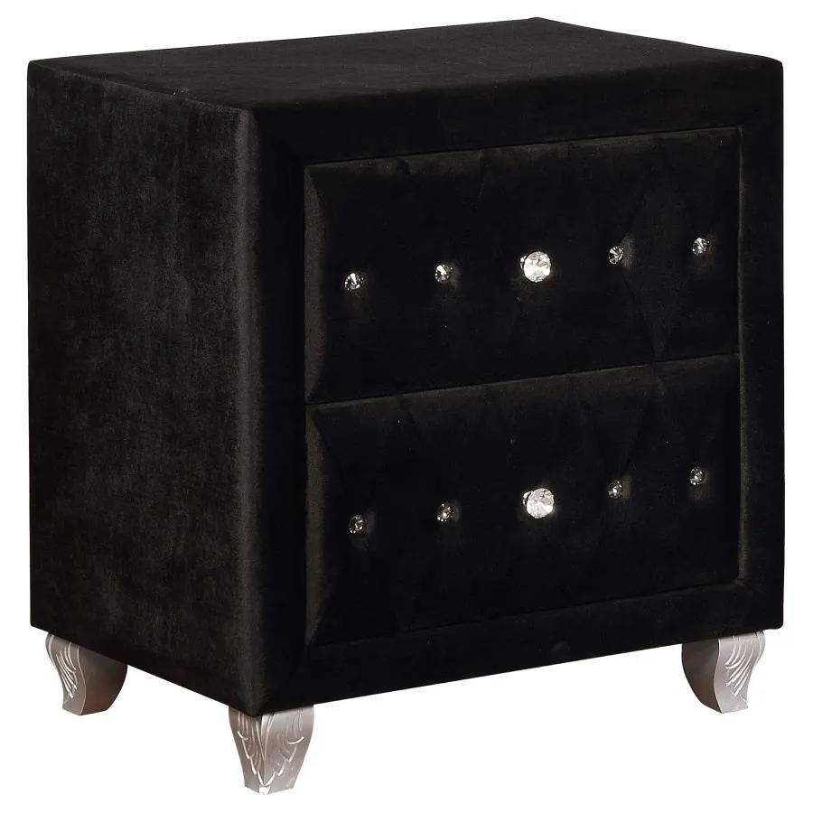 Deanna Upholstered Tufted Bedroom Set Black