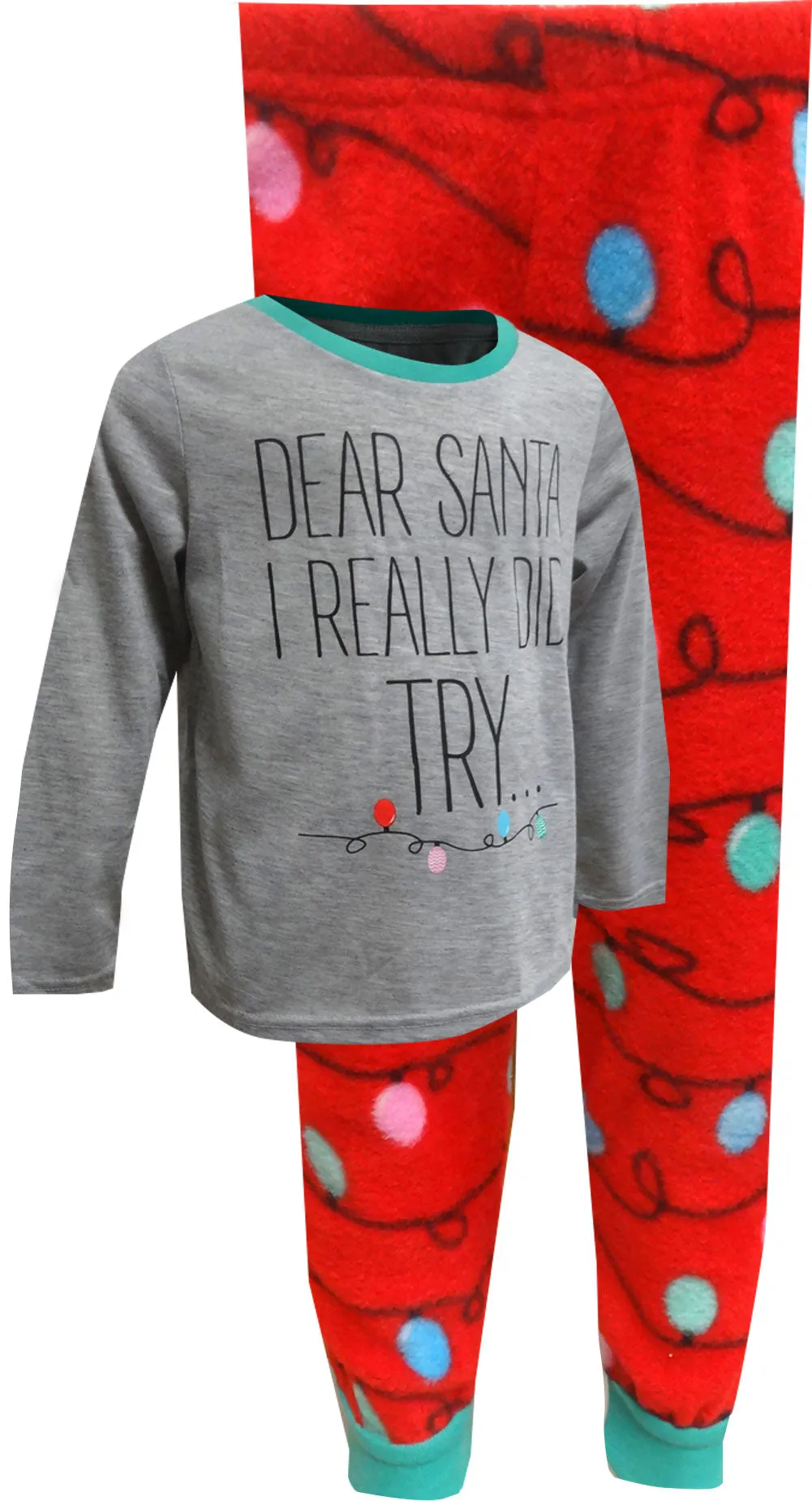 Dear Santa I Really Did Try Christmas Kids Pajama