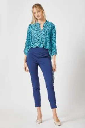 Dear Scarlett Printed Lizzy medallion Top Blue or Magenta Wrinkle Free