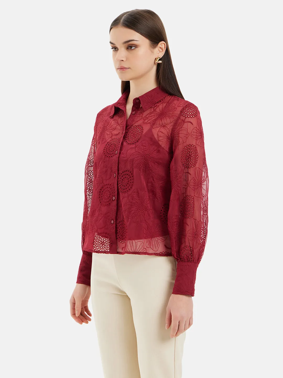 Debra Embroidered Full Sleeves Shirt