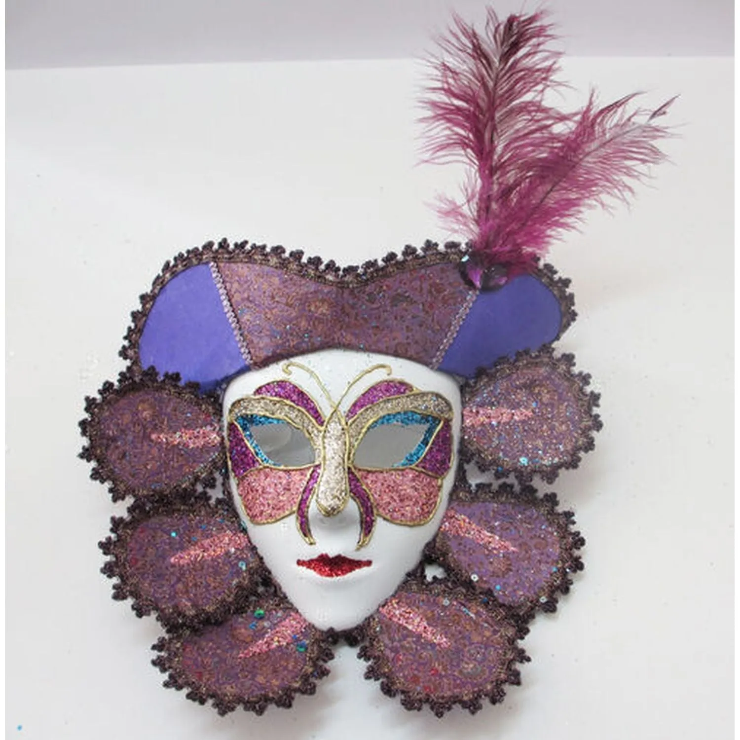 December Diamonds Mardi Gras White Mask