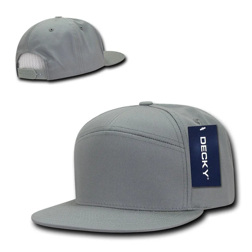 Decky 7 Panel Cotton Snapbacks Flat Bill Baseball Hats Caps Unisex