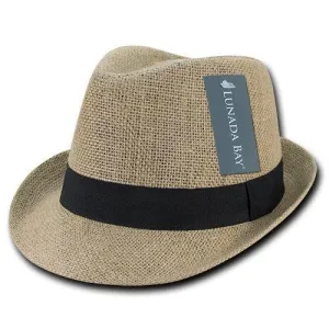 Decky Jute Lightweight Fedoras Trilby Panama Hats Caps Natural Black