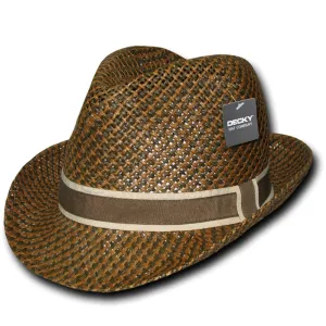 Decky Paper Braid Woven Brown 2 Tone Hatband Fedoras Trilby Hats