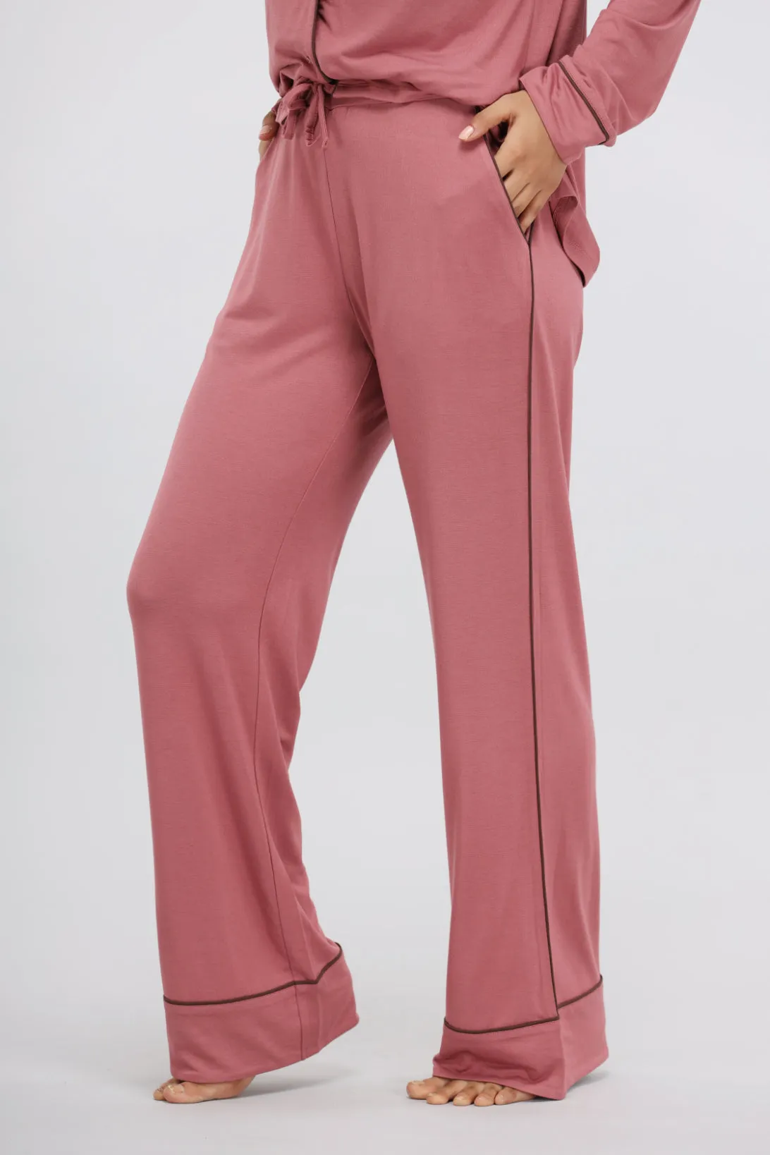 Deco Rose Full Sleeve Button Down Modal Pajama Set