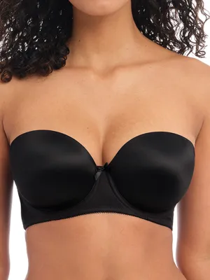 Deco Strapless Moulded Bra - Black