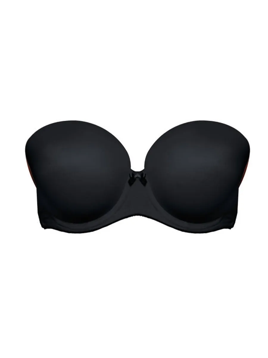 Deco Strapless Moulded Bra - Black