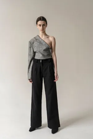 Deconstructed Asymmetric One Shoulder Jacket