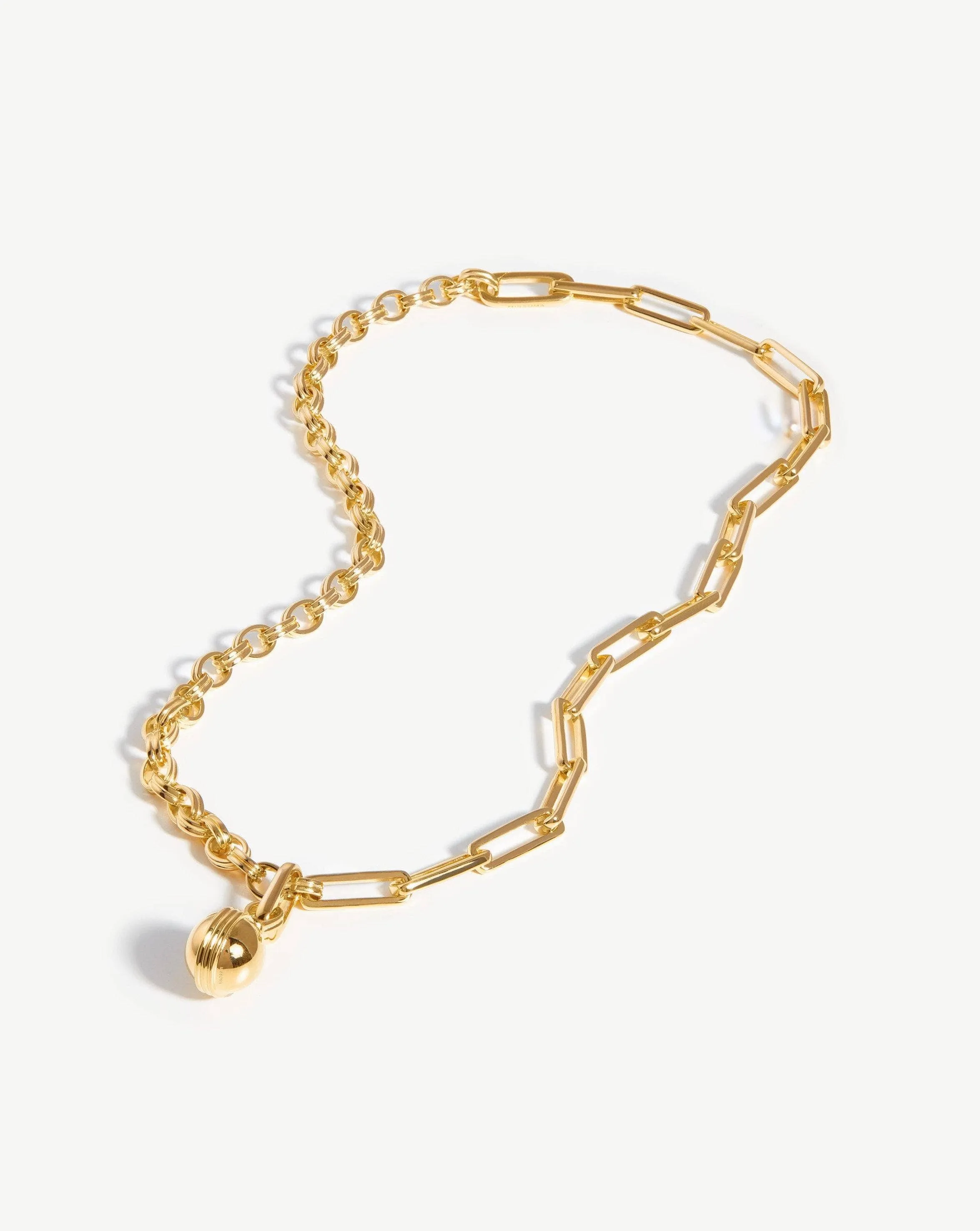 Deconstruked Axiom Small Sphere Chain Necklace | 18k Gold Plated