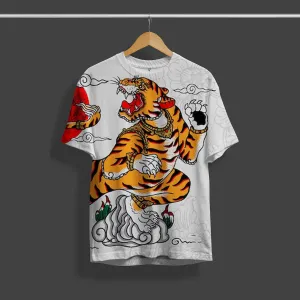 Decorated Tiger All Over Printed T-Shirt