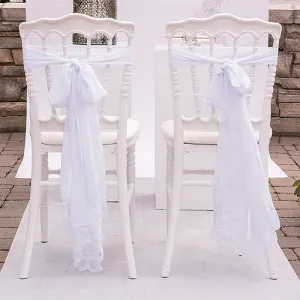 Decorative Chiffon Sash White