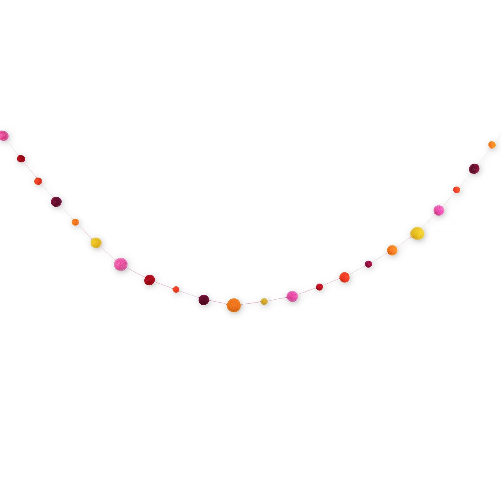 Decorative Garland - Felt Ball Multi Citrus Color