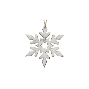 Decoris 14cm White Firwood Christmas Snowflake