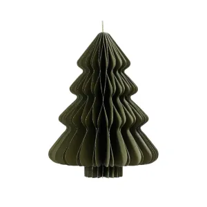 Decoris 15cm Green Paper Tree Hanging Decoration